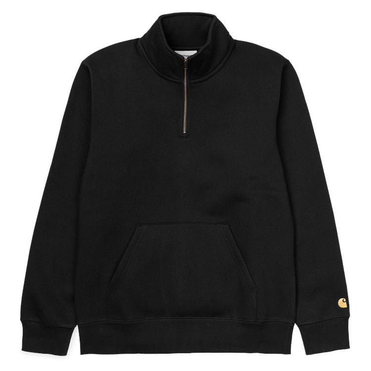 Carhartt WIP - Chase Neck Zip Sweat - BLACK / Sort - Sweatshirts