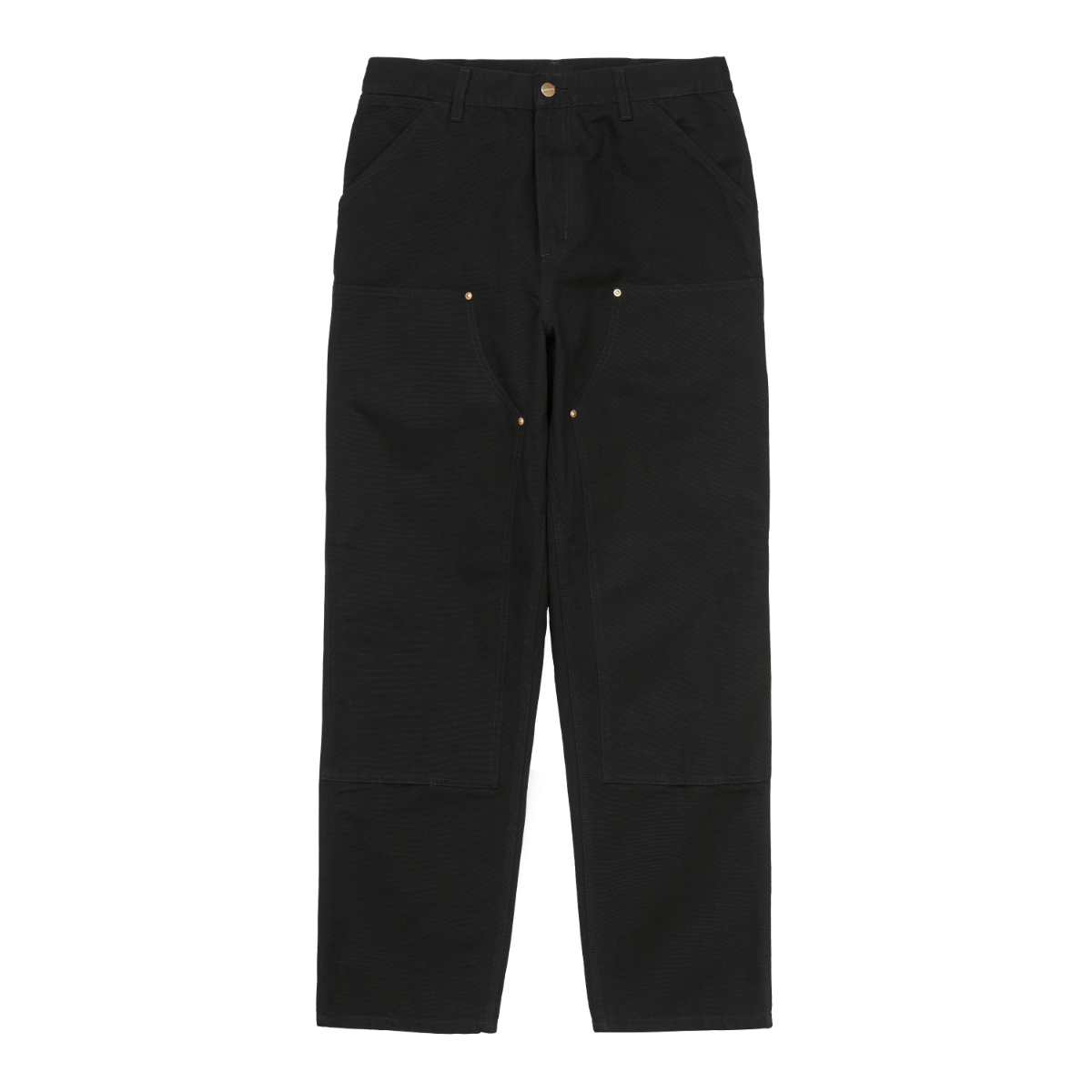 Carhartt WIP - Double Knee Pant Dearborn - BLACK RINSED / Sort - Bukser