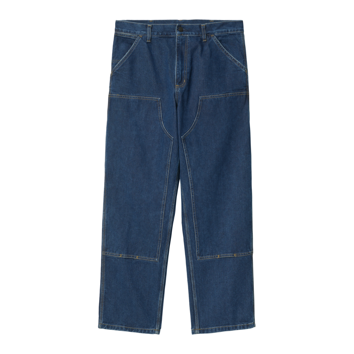 Carhartt WIP - Double Knee Pant Fairfield - BLUE STONE WASH / Blå - Bukser