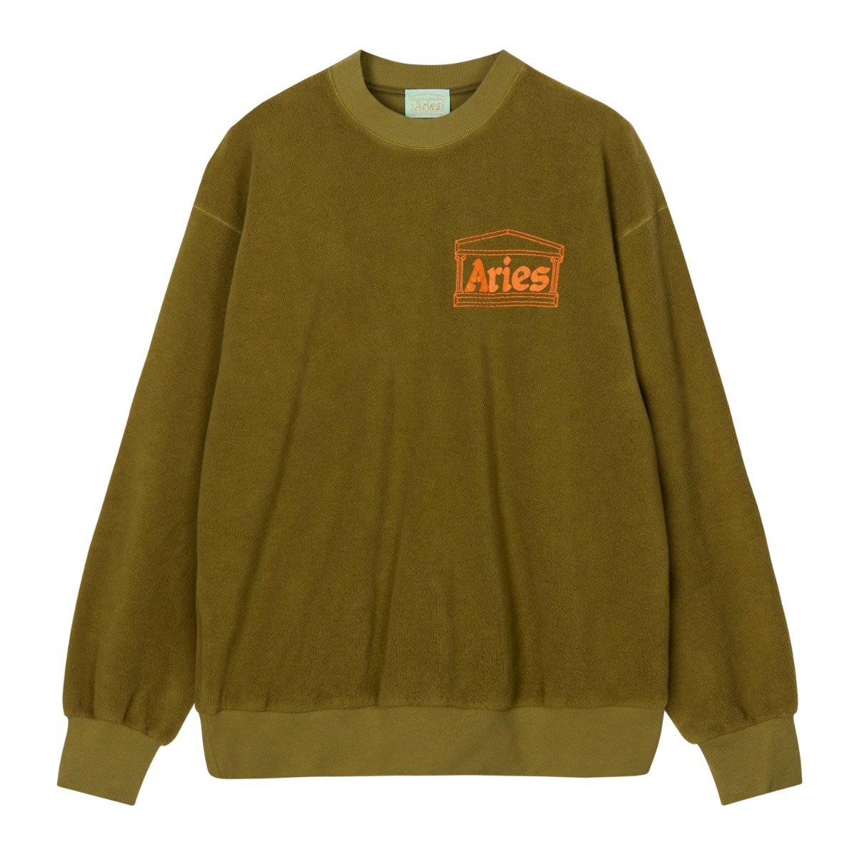 Aries - Reverse Fleece Temple Sweat - olive - Herre > Sweatshirts