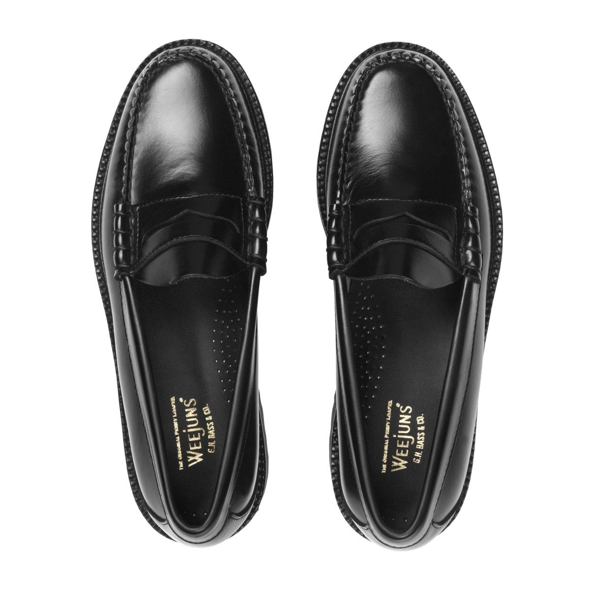G.H. Bass - Weejun 90s Larson Penny - BLACK LEATHER / Sort - Sko