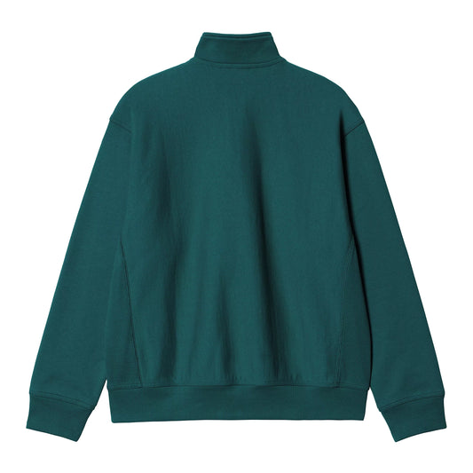 Carhartt WIP - Half Zip American Script Sweat - MALACHITE / Grøn - Sweatshirts