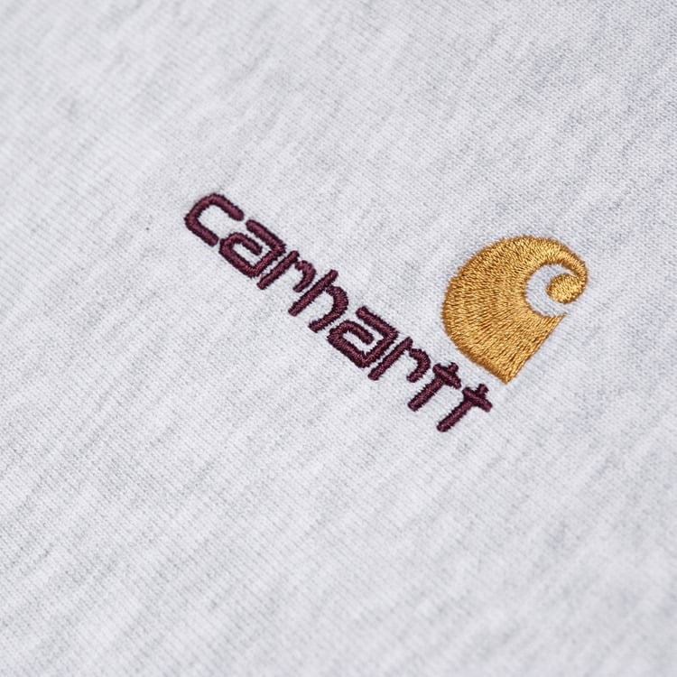 Carhartt WIP Half Zip American Script Ash Heather