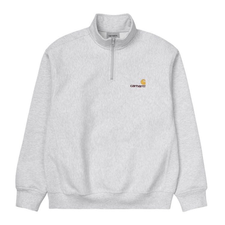 Carhartt WIP - Half Zip American Script Sweat - ASH HEATHER / Grå - Sweatshirts