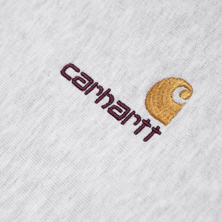 Carhartt WIP - Half Zip American Script Sweat - ASH HEATHER / Grå - Sweatshirts