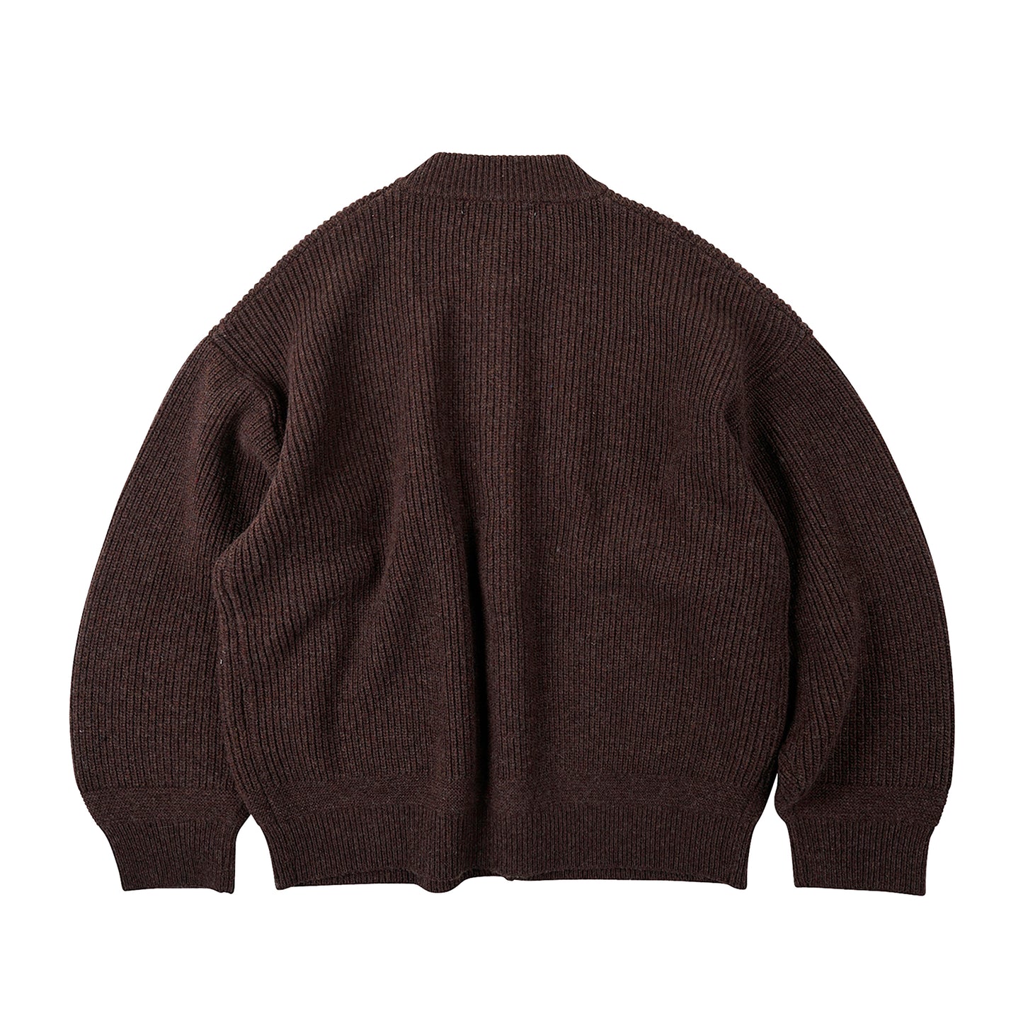 Frizmworks - Heavy Wool Round Cardigan - CHOCO BROWN / Brun - Strik