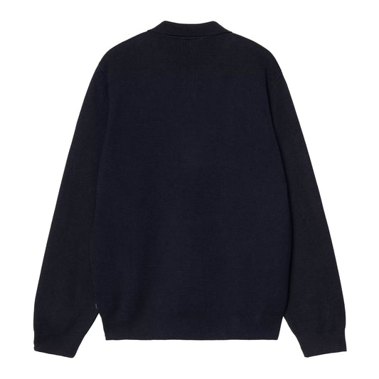 Carhartt WIP - L/S Arlo Polo - dark navy / kendrick - Herre > Strik