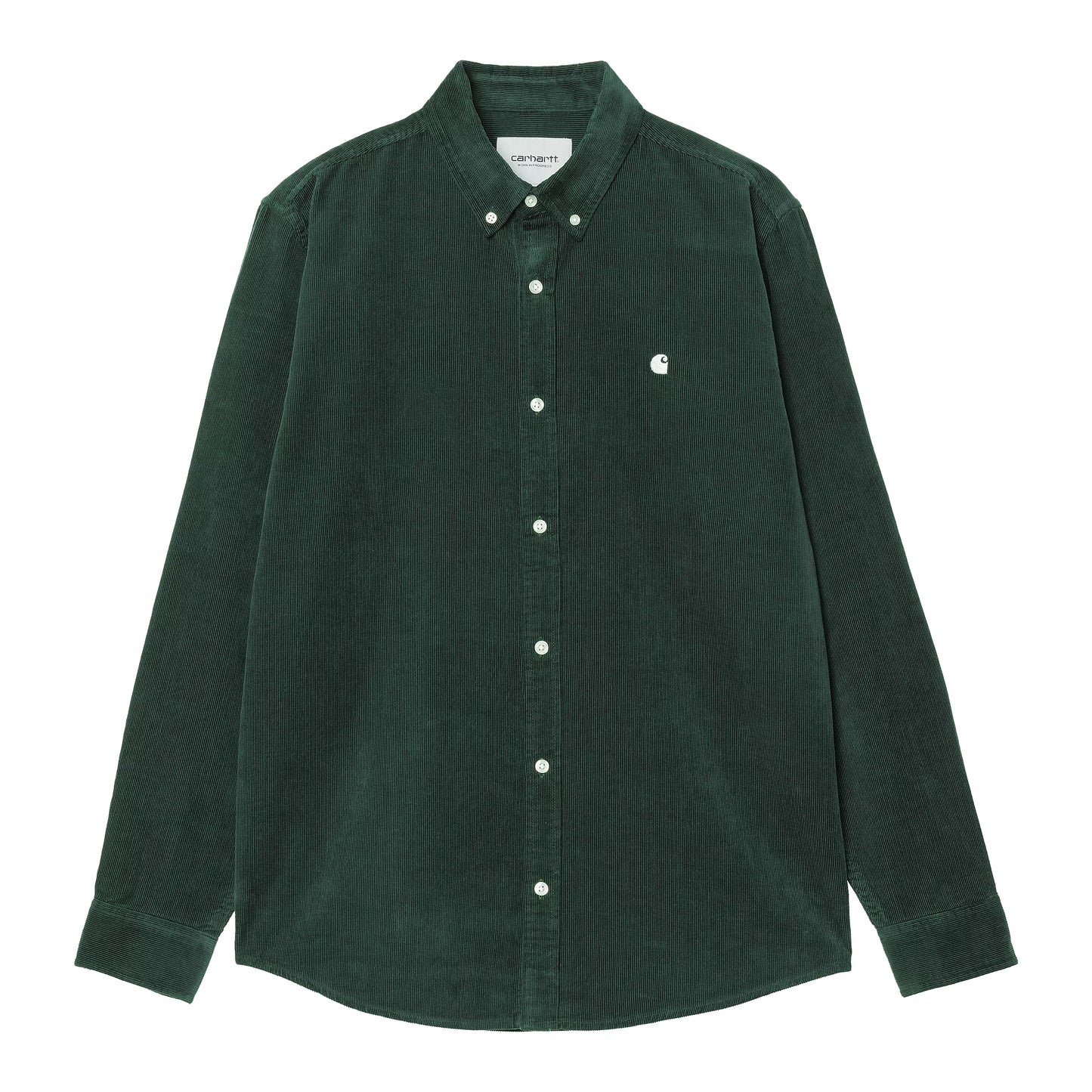 Carhartt WIP - L/S Madison Fine Cord Shirt - CONIFER / WAX / Grøn - Skjorter