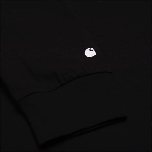Carhartt WIP - L/S Base T-Shirt - BLACK / WHITE / Sort - T-Shirts