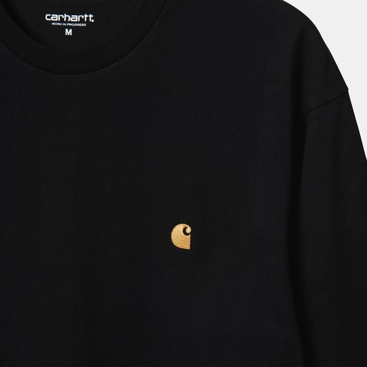 Carhartt WIP - L/S Chase T-Shirt - BLACK / GOLD / Sort - T-Shirts