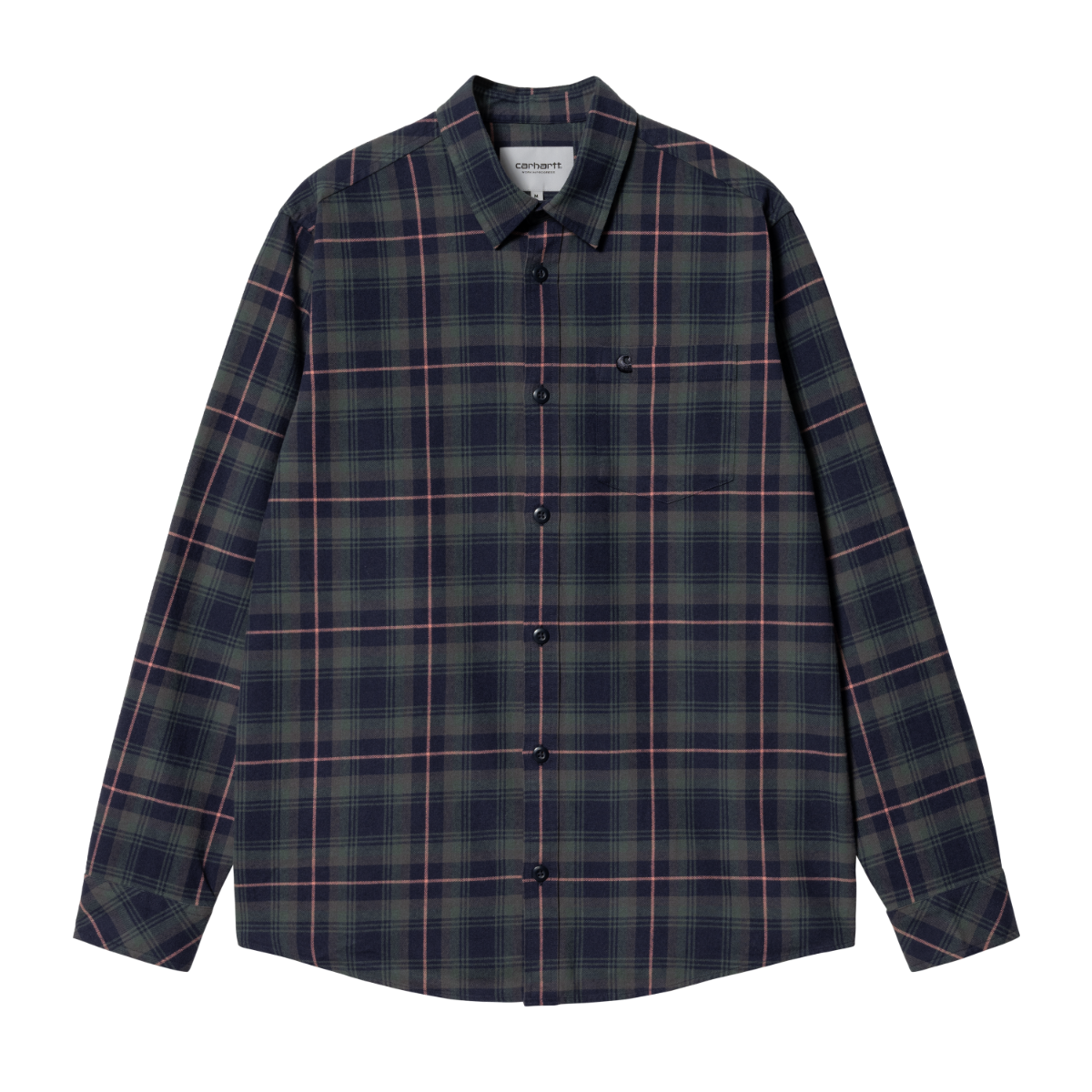 Carhartt WIP - L/S Lermond Shirt - JUNIPER / DARK NAVY / Grøn - Skjorter