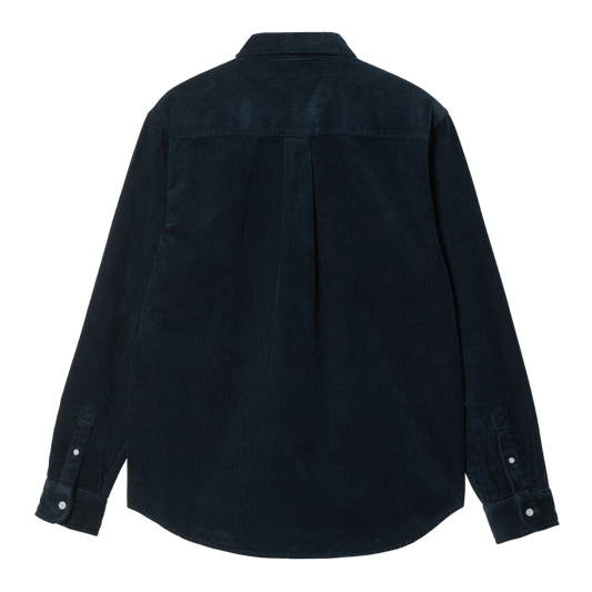 Carhartt WIP - L/S Madison Cord Shirt - DARK NAVY / WAX / Blå - Skjorter