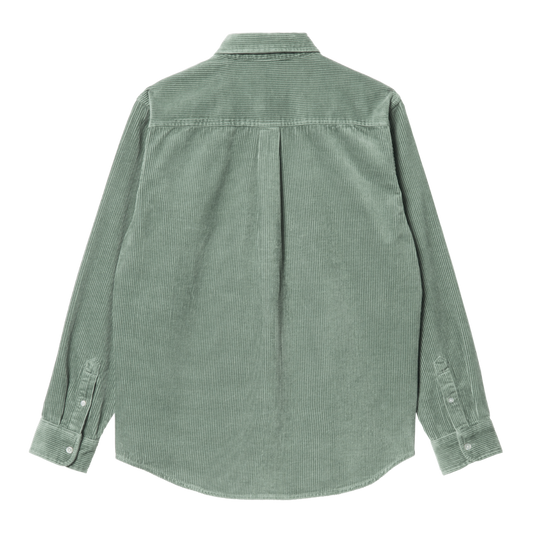 Carhartt WIP - L/S Madison Cord Shirt - MISTY SAGE / BLACK / Grøn - Skjorter