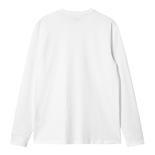 Carhartt WIP - L/S Pocket T-Shirt - WHITE / Hvid - T-Shirts