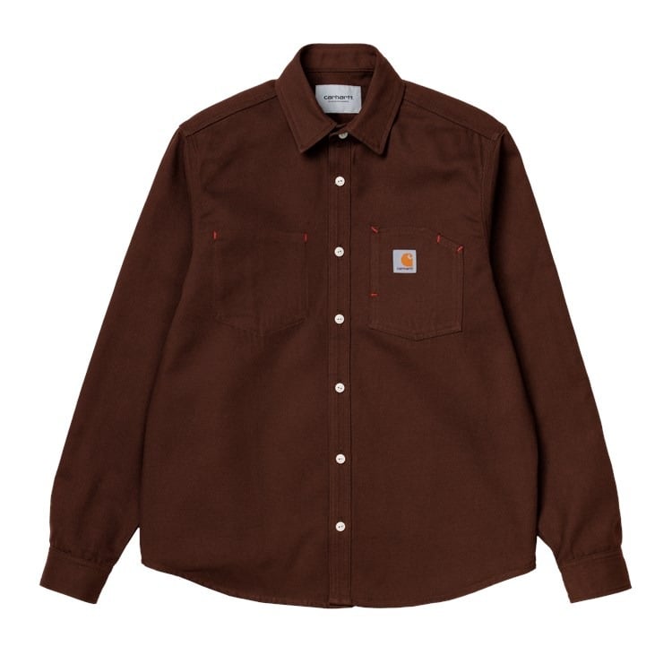 Carhartt WIP - L/S Tony Shirt - OFFROAD / Rød - Skjorter