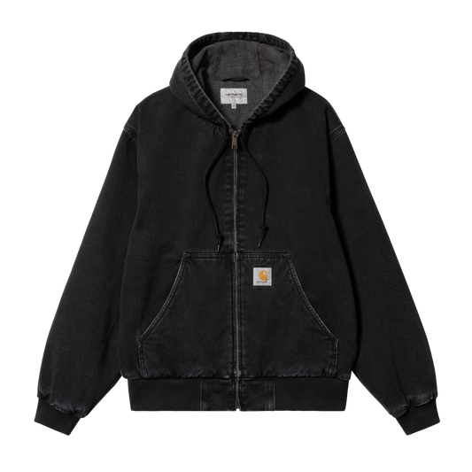 Carhartt WIP - OG Active Jacket - BLACK STONE WASHED / Sort - Jakker