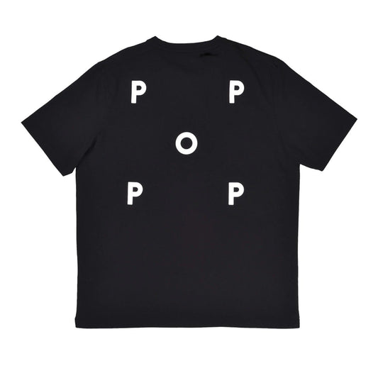 Pop Trading Company - Pop Logo T-Shirt - BLACK / WHITE / Sort - T-Shirts