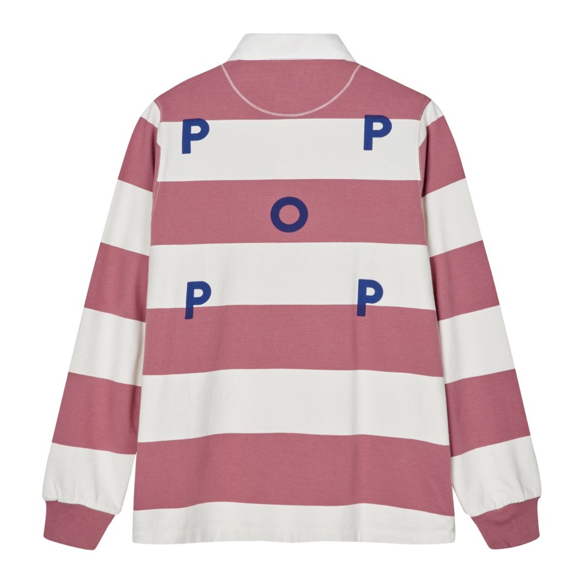 Pop Trading Company Striped Rugby Polo Mesa Rose