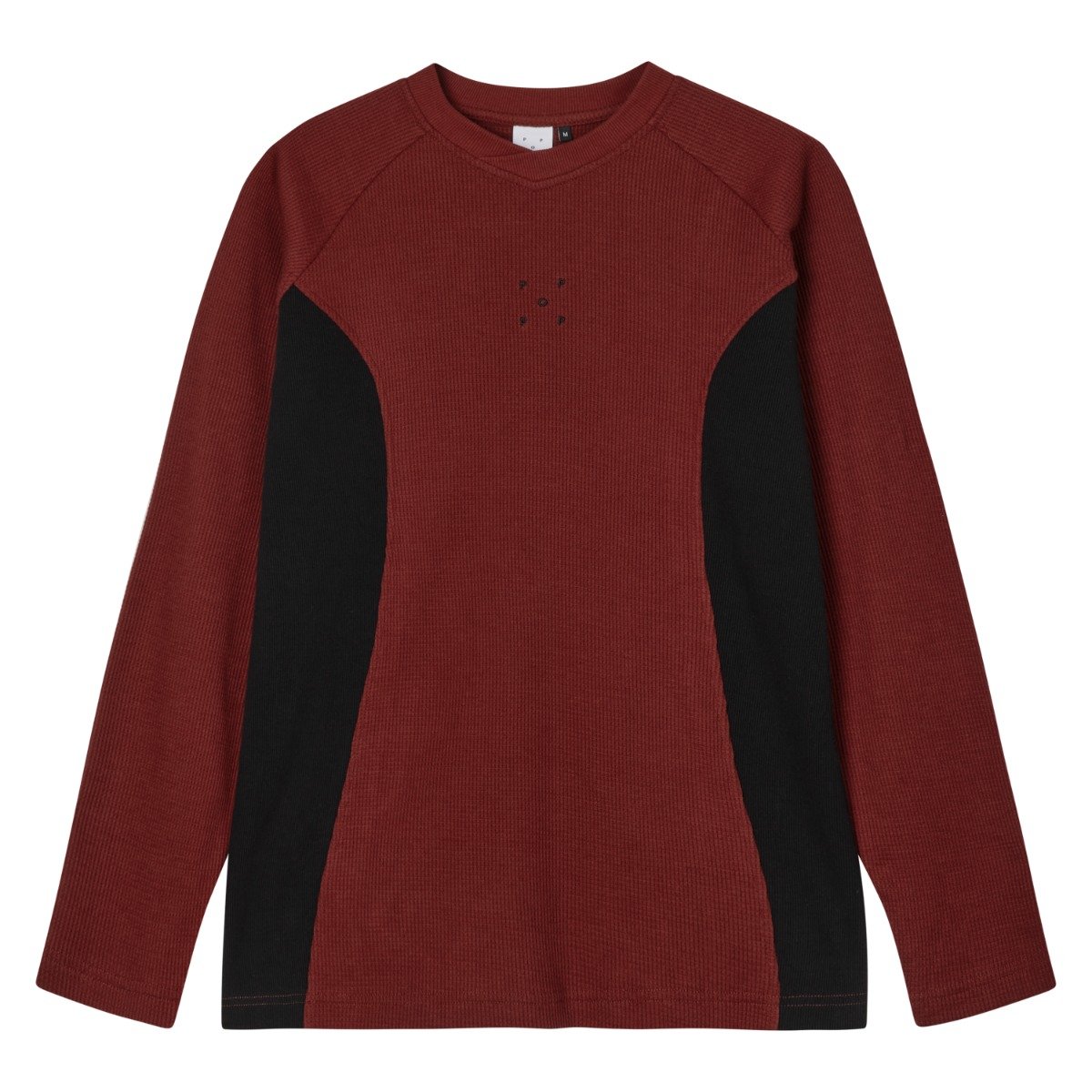 Pop Trading Company - Sports Waffle Longsleeve T-Shirt - FIRE BRICK / Rød - T-Shirts