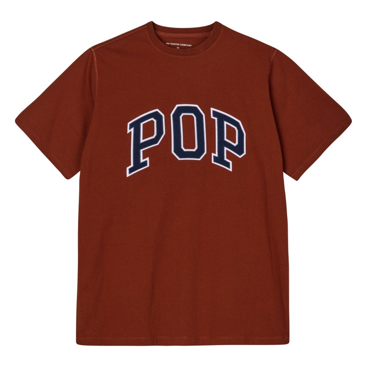 Pop Trading Company - Arch T-Shirt - FIRED BRICK / NAVY / Rød - T-Shirts