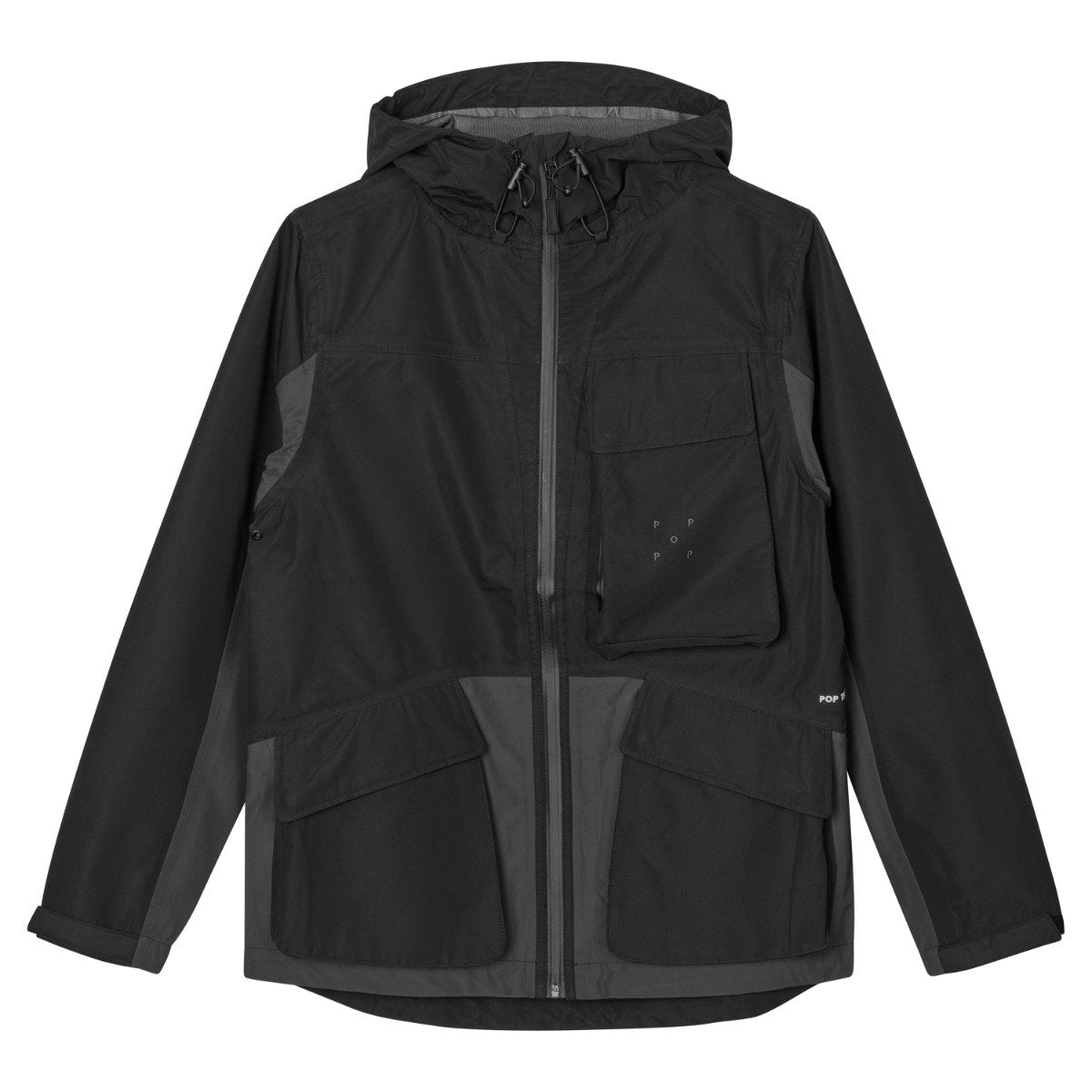Pop Trading Company - Big Pocket Hooded Tech Jacket - black / anthracite - Herre > Jakker