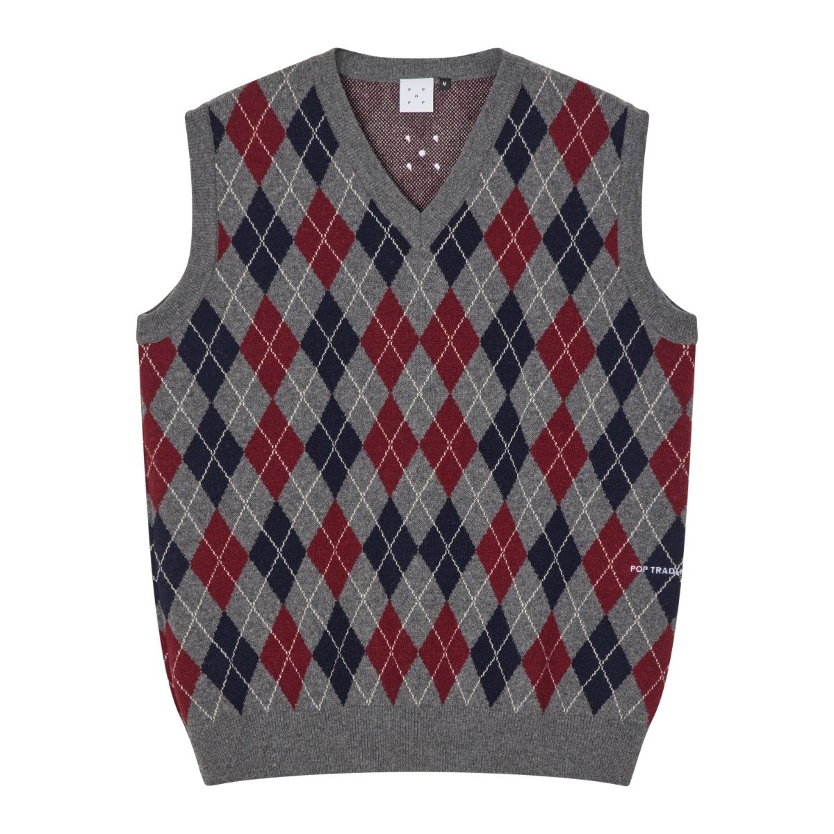 Pop Trading Company - Burlington Knitted Spencer - charcoal / multi - Herre > Strik