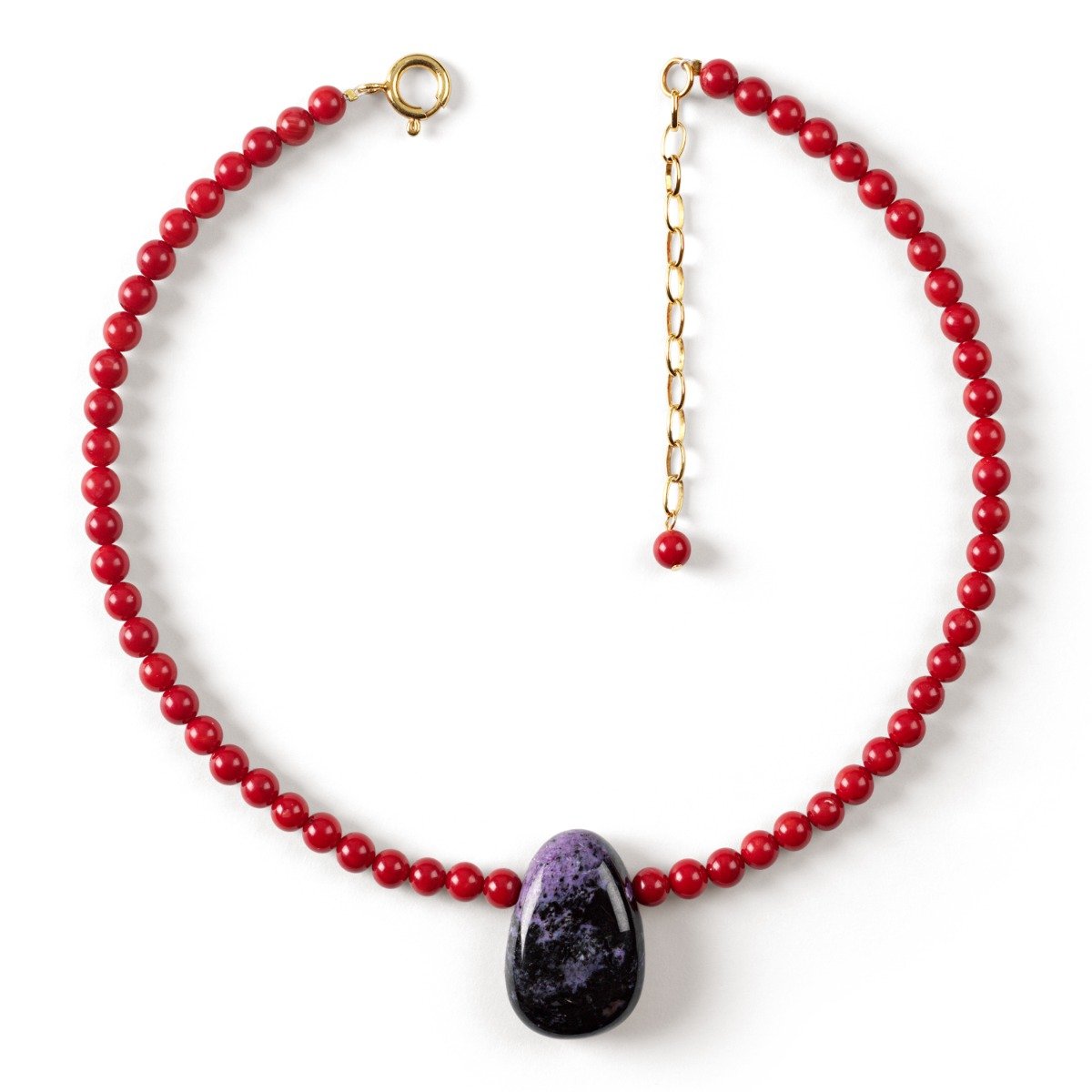 FASHASH - Pièce Unique Charoite / Coral - CHAROITE / CORAL / Rød - Accessories