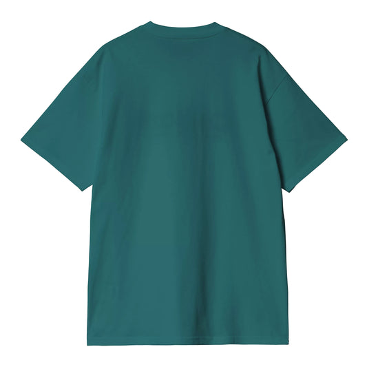 Carhartt WIP - S/S Label Script T-Shirt - MALACHITE / Blå||Grøn - T-Shirts
