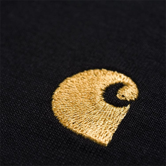 Carhartt WIP - S/S Chase T-Shirt - BLACK / GOLD / Sort - T-Shirts