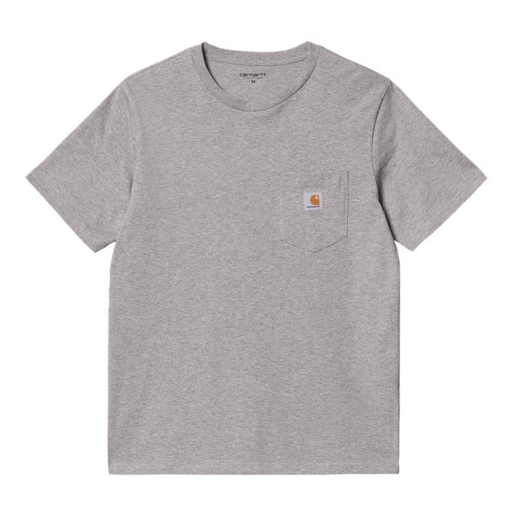 Carhartt WIP - S/S Pocket T-Shirt - GREY HEATHER / Grå - T-Shirts