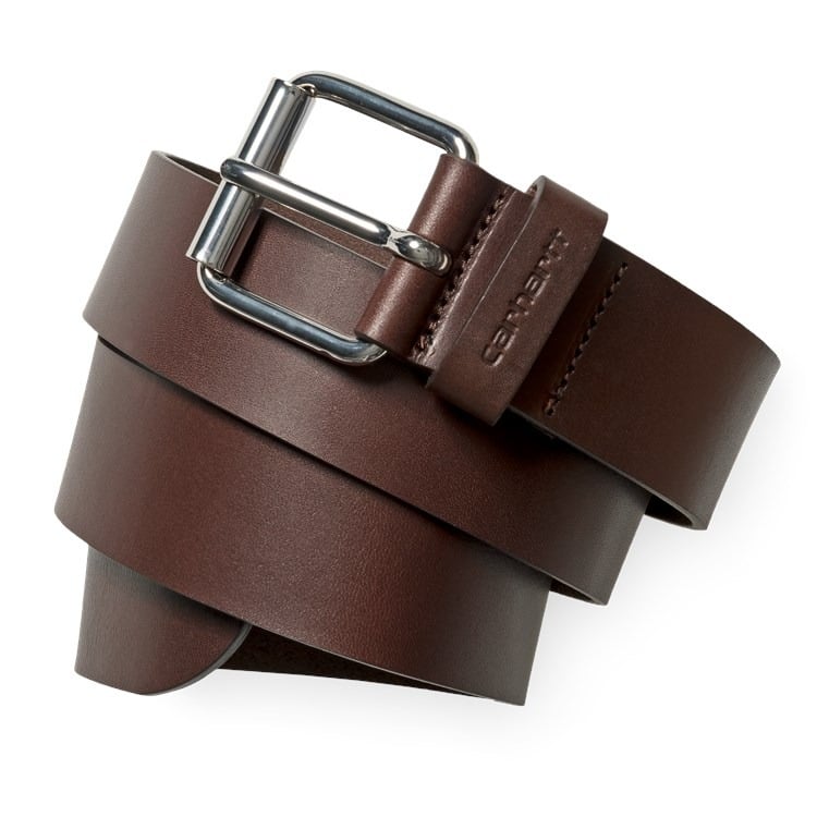 Carhartt WIP - Script Belt Leather - DARK BROWN / Brun - Accessories