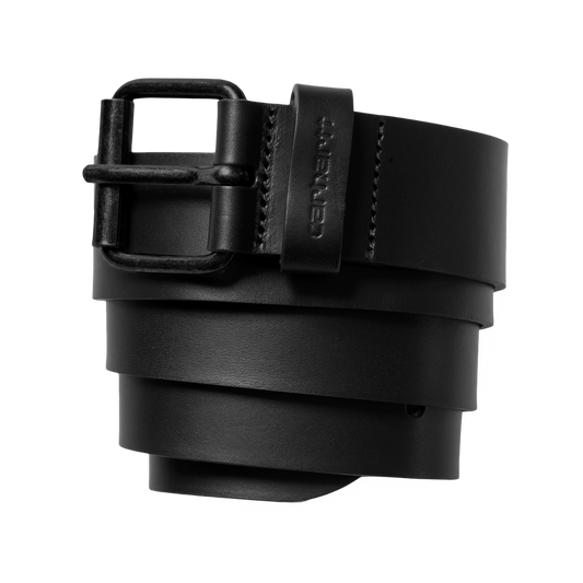 Carhartt WIP - Script Belt Leather - BLACK / BLACK / Sort - Accessories