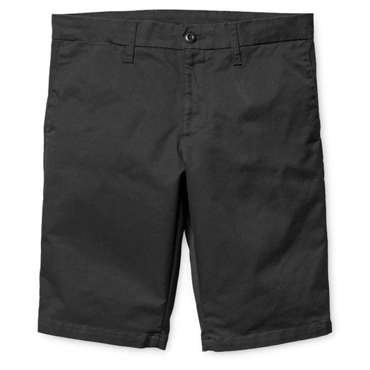 Carhartt WIP - Sid Short Lamar - BLACK RINSED / Sort - Shorts