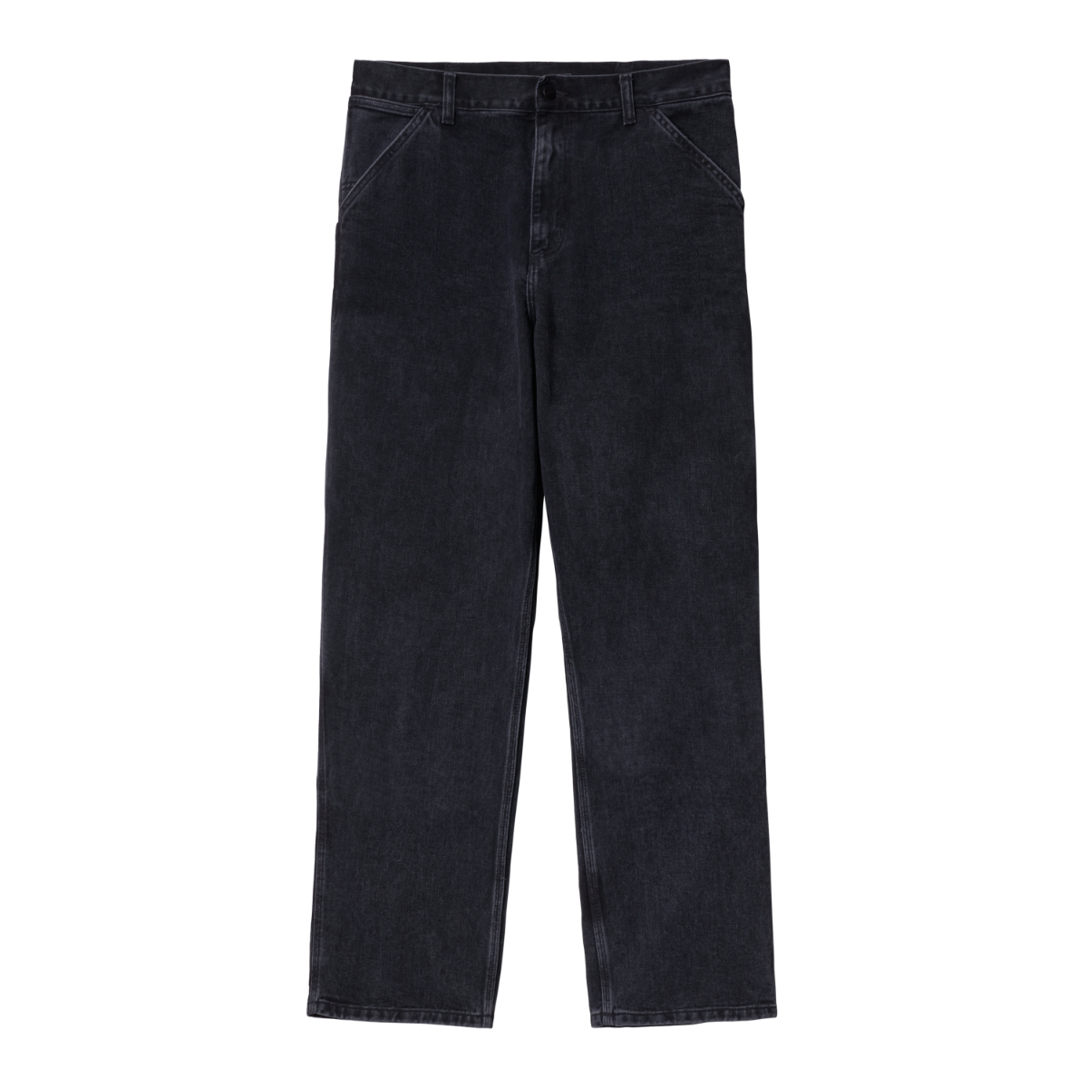 Carhartt WIP - Single Knee Pant Smith - BLACK STONE WASHED / Sort - Bukser