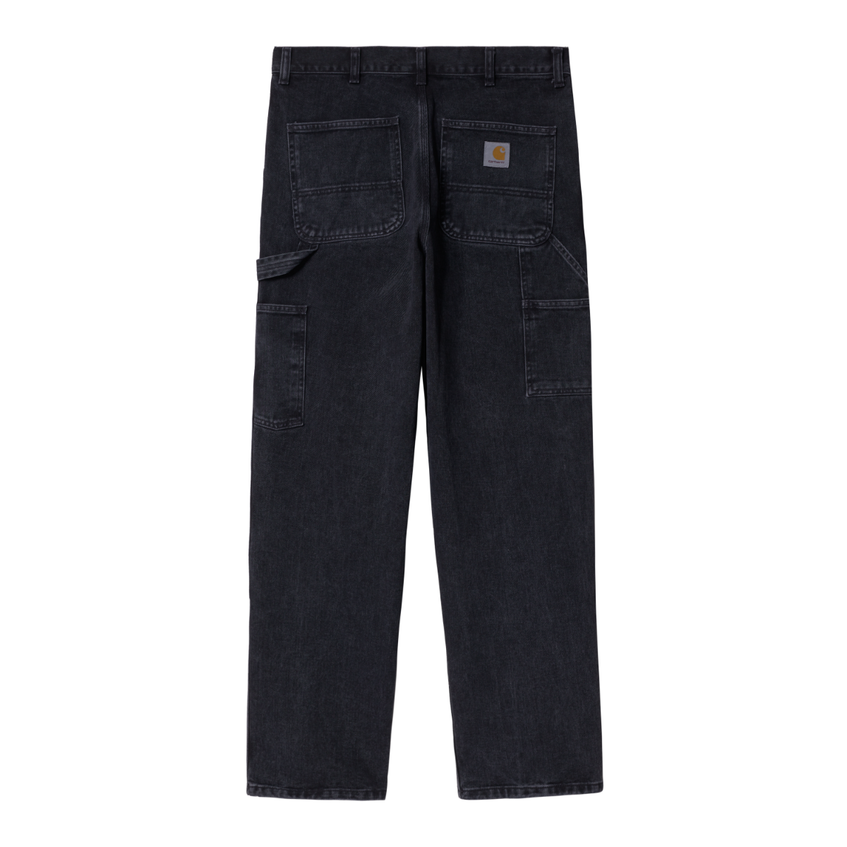 Carhartt WIP - Single Knee Pant Smith - BLACK STONE WASHED / Sort - Bukser