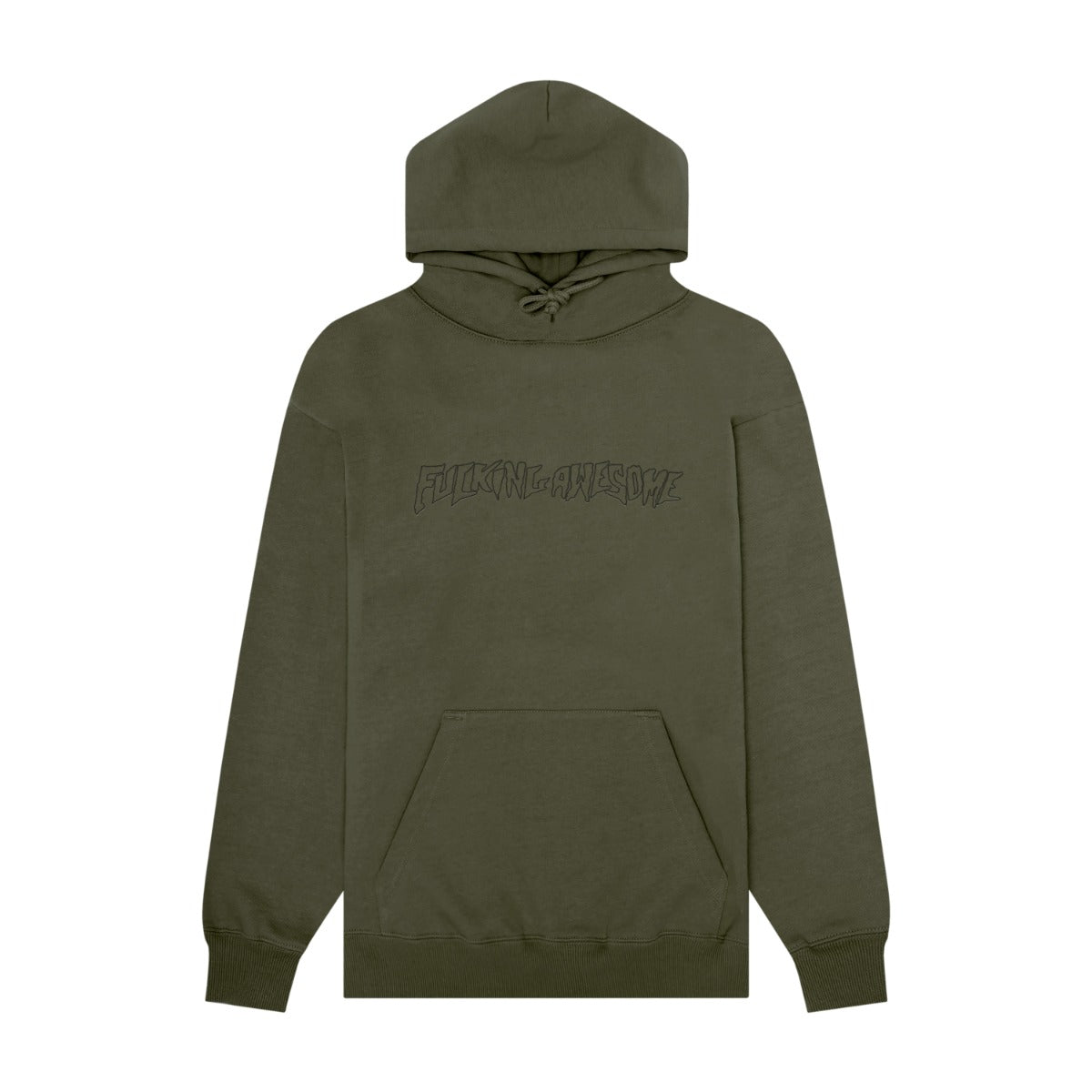 Fucking Awesome - Outline Stamp Hoodie - OLIVE / Grøn - Sweatshirts