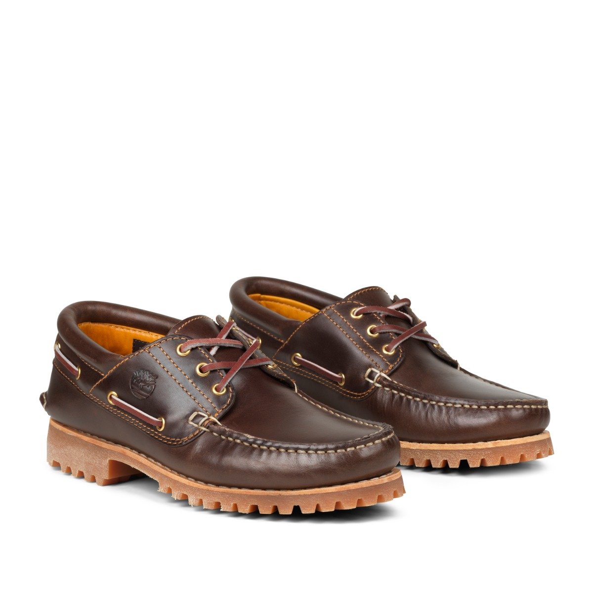 Timberland - 3-Eye Lug Handsewn Boat Shoe - MD BROWN FULL GRAIN / Brun - Sko