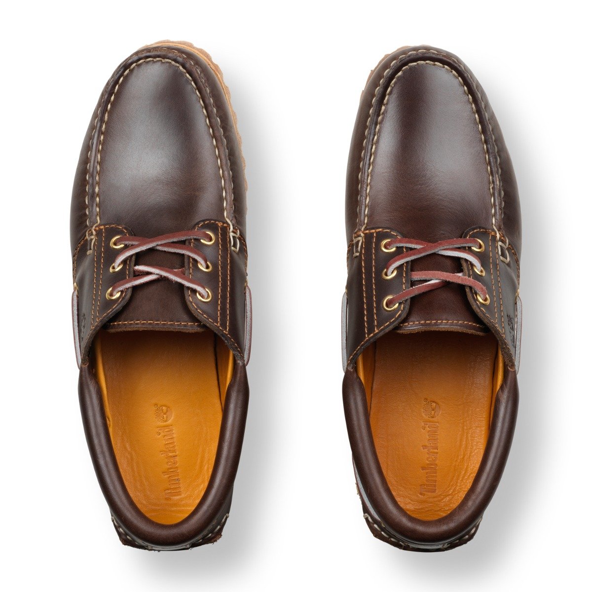Timberland - 3-Eye Lug Handsewn Boat Shoe - MD BROWN FULL GRAIN / Brun - Sko