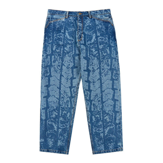 Bronze 56K Tire Track Denim Pants Denim Blue