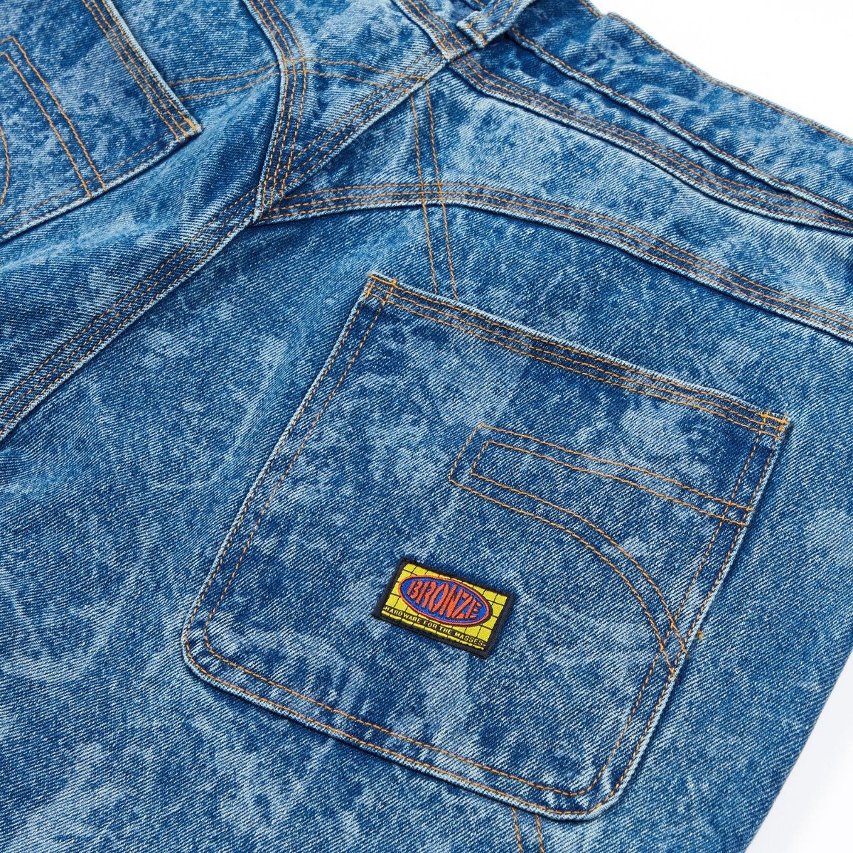 Bronze 56K Tire Track Denim Pants Denim Blue