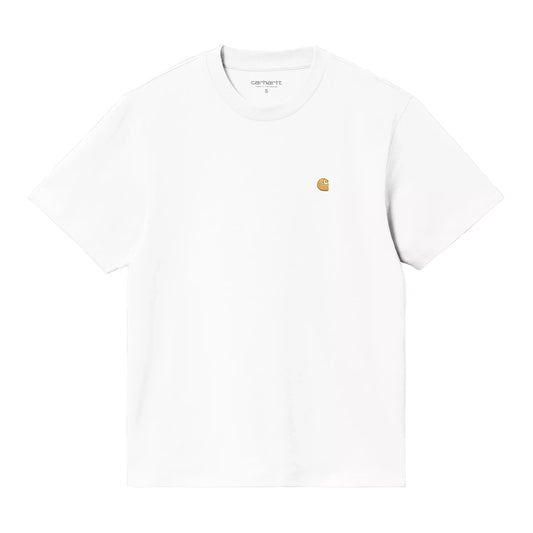 Carhartt WIP - W' S/S Chase T-Shirt - WHITE / GOLD / Hvid - T-Shirts