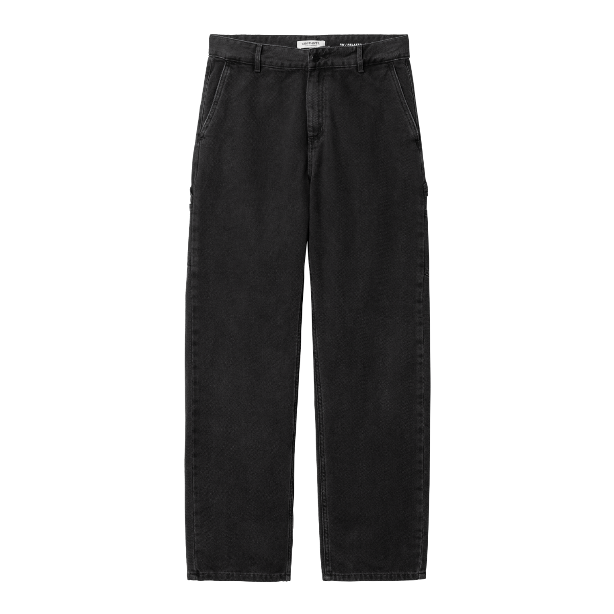Carhartt WIP - W' Pierce Pant Straight Maverick - BLACK STONE WASHED / Sort - Bukser