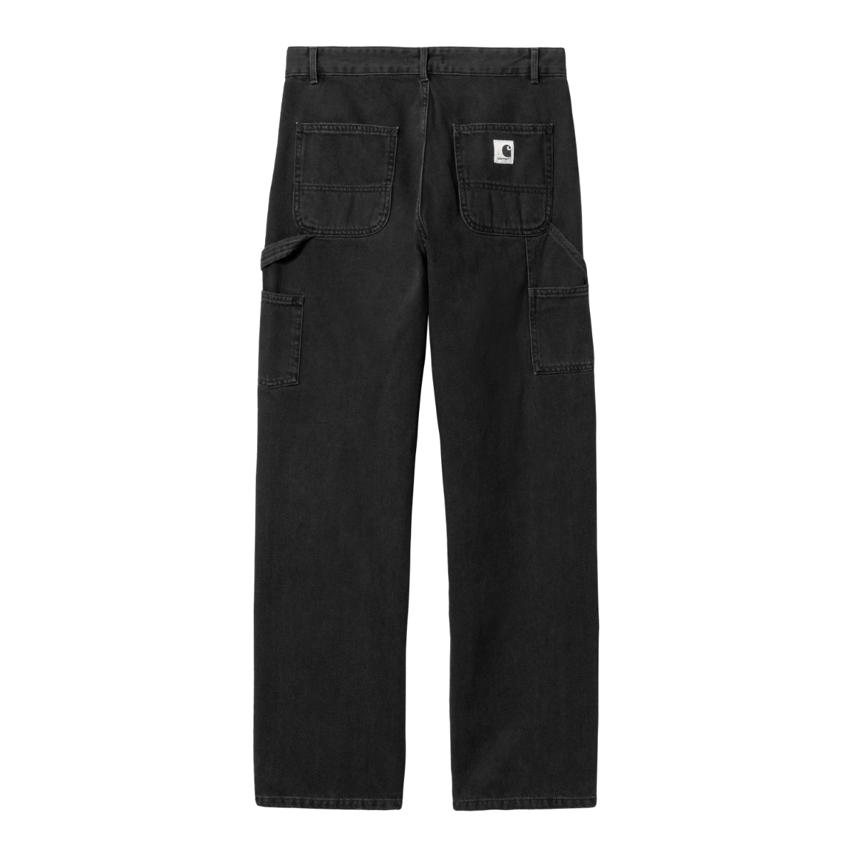 Carhartt WIP - W' Pierce Pant Straight Maverick - BLACK STONE WASHED / Sort - Bukser