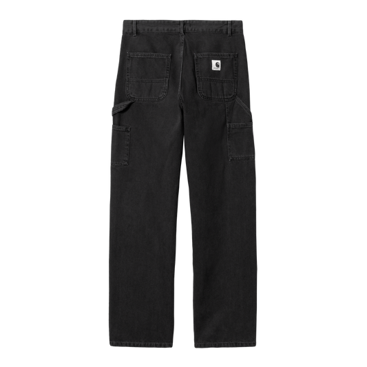 Carhartt WIP - W' Pierce Pant Straight Maverick - BLACK STONE WASHED / Sort - Bukser