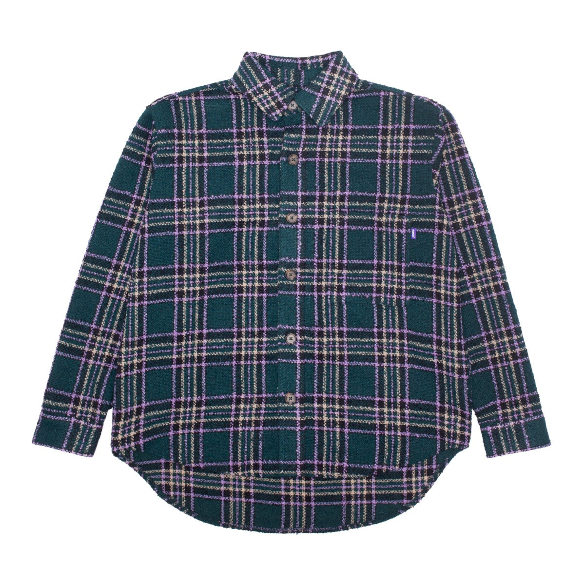Fucking Awesome - Less Heavyweight Flannel - GREEN / PURPLE / Lilla||Grøn||Tern - Skjorter
