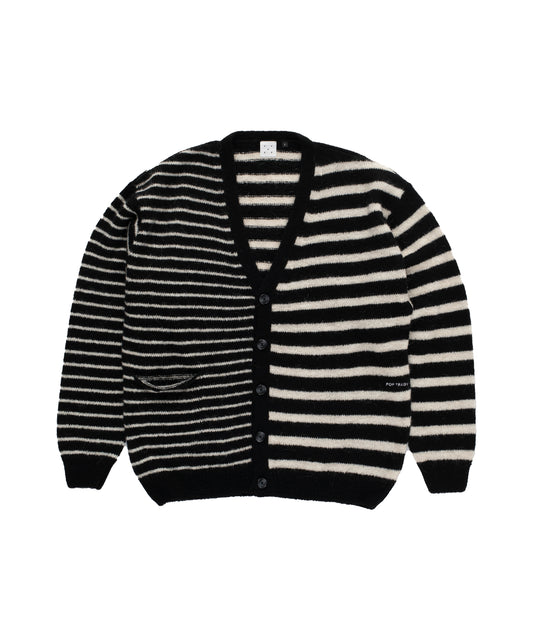 Mohair Striped Knitted Cardigan