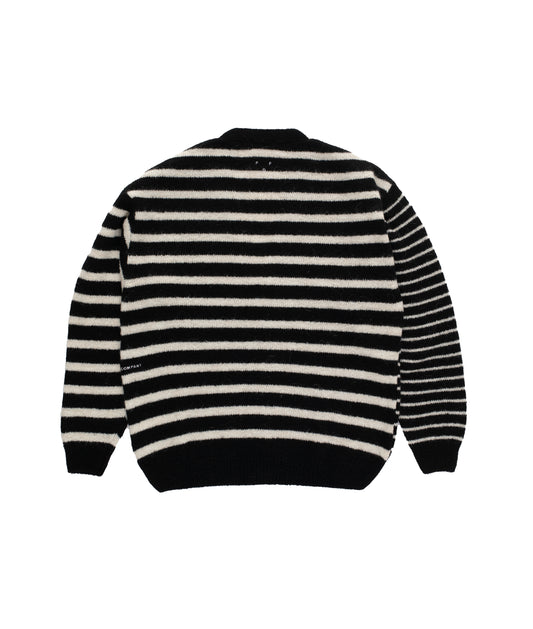 Mohair Striped Knitted Cardigan