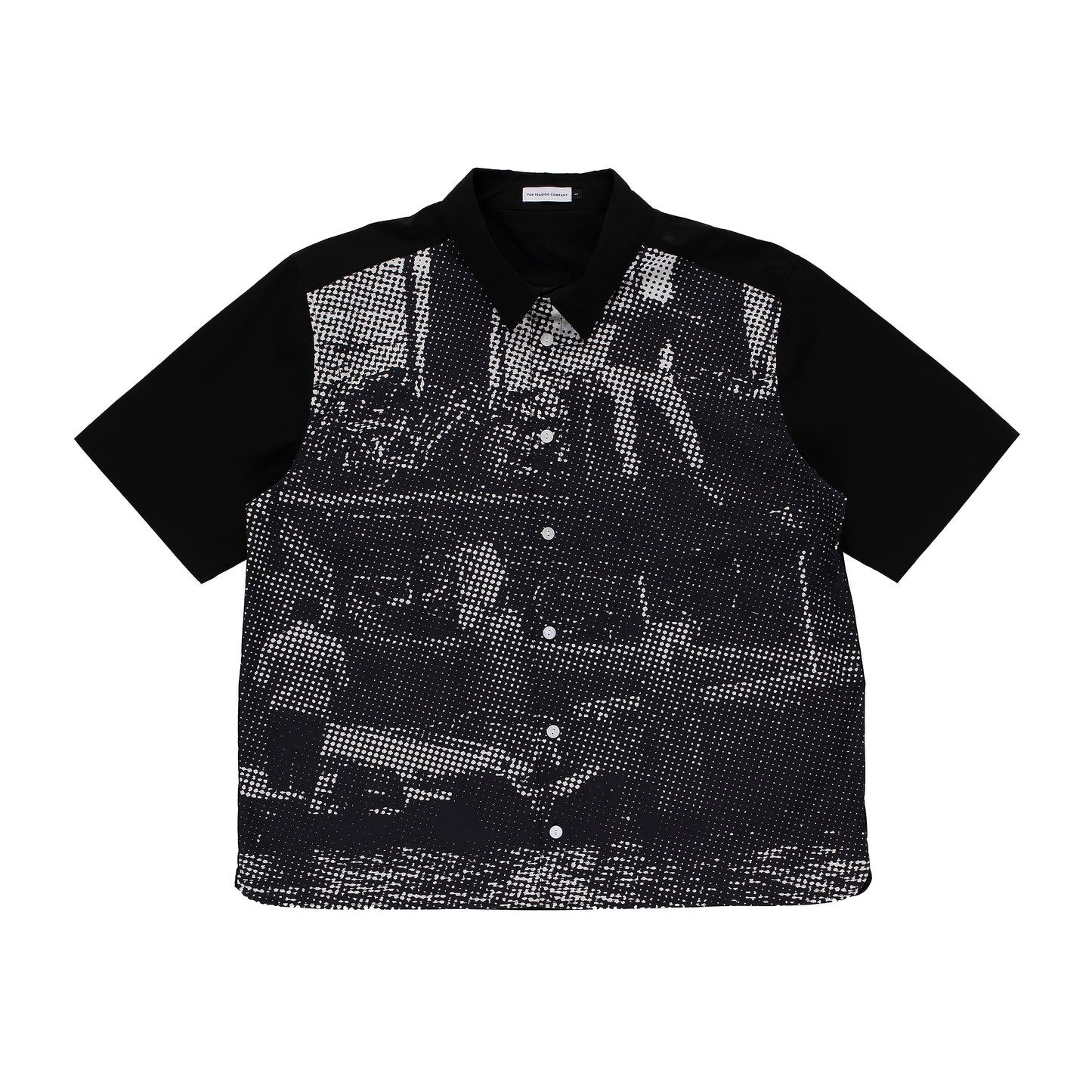 Pop Trading Company - Chima Shortsleeve Shirt - BLACK / WHITE / Sort||Mønster - Skjorter