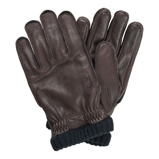 Hestra - Deerskin Primaloft Rib - DARK BROWN / Brun - Accessories