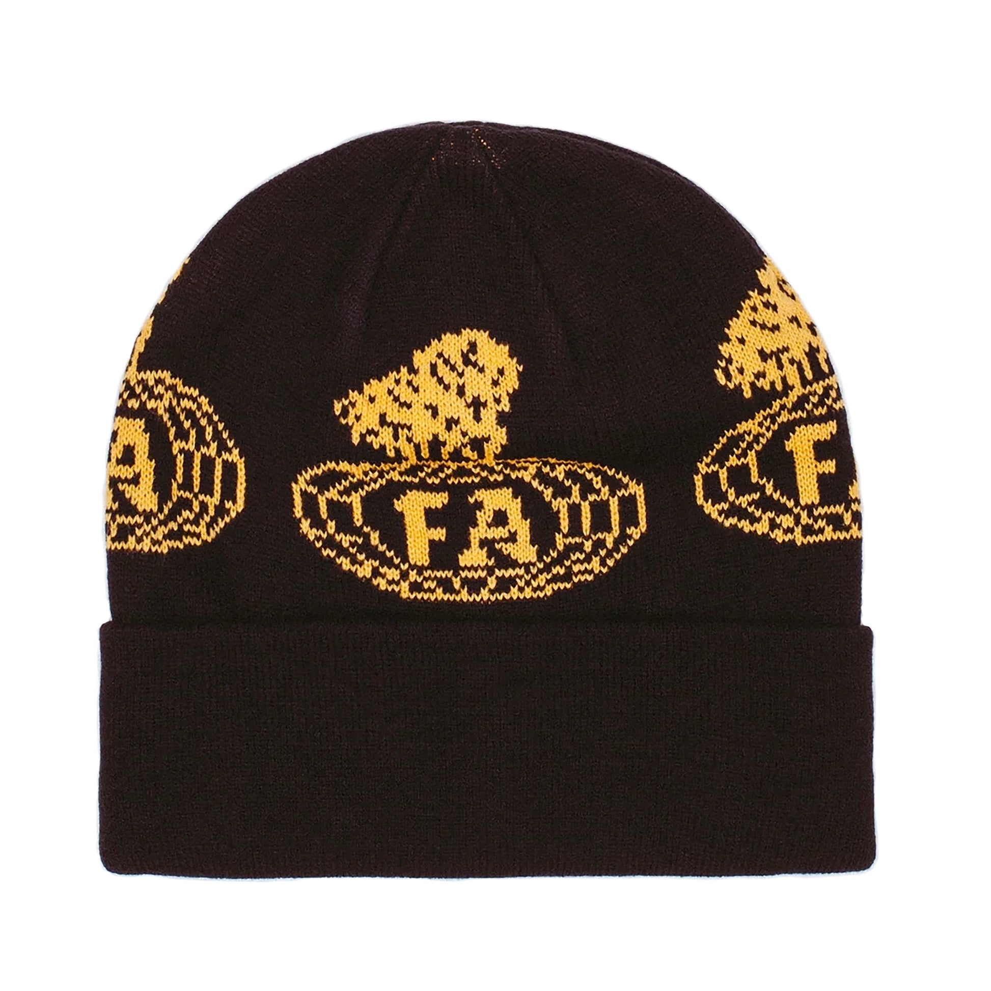 Fucking Awesome - Flea The World Beanie - BLACK / Sort||Gul - Accessories